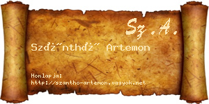 Szánthó Artemon névjegykártya